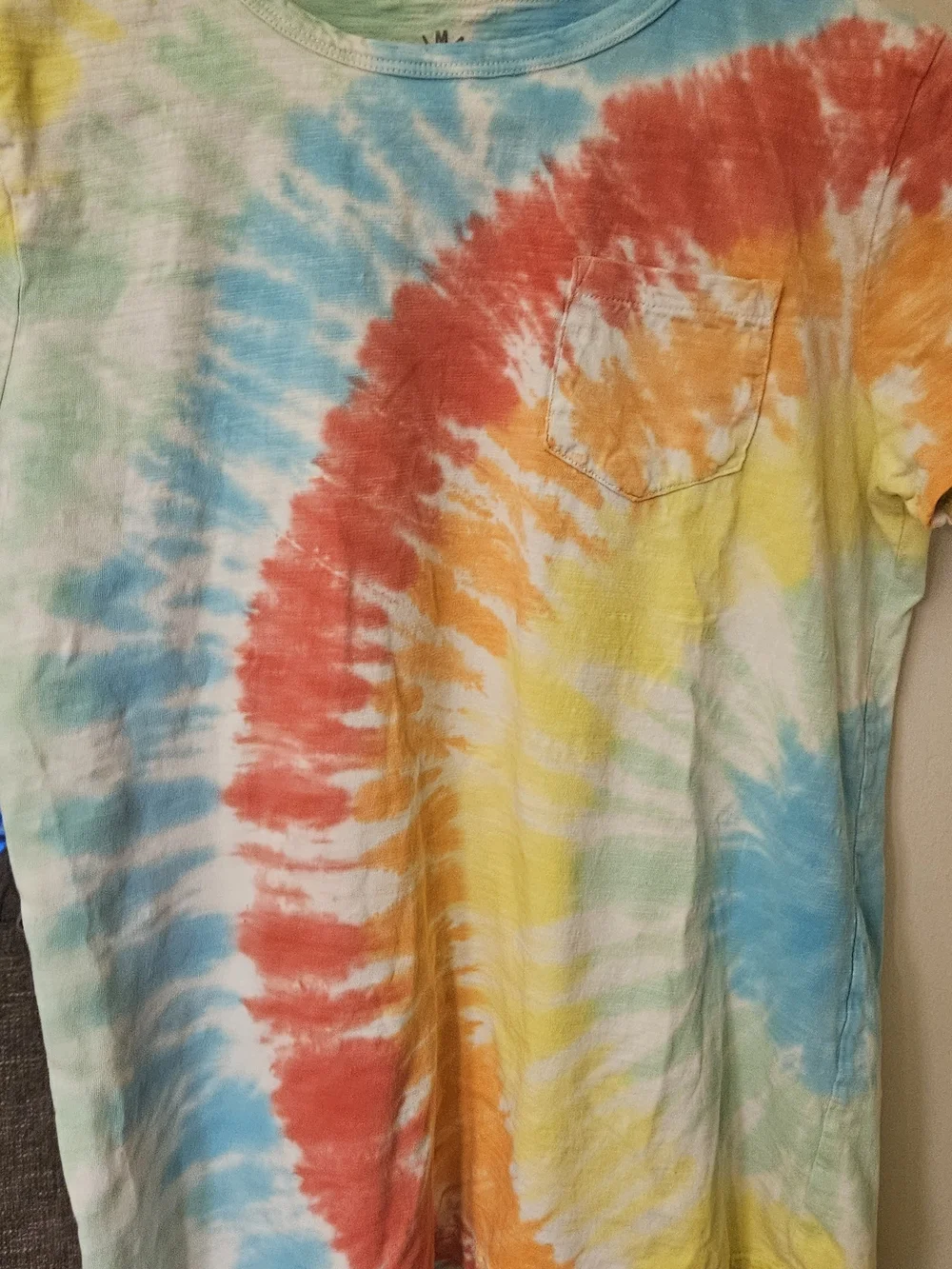 Primary Kids Tie-Dye Spiral Short Sleeve Tee — Blue, Red, Yellow, Orange, Green